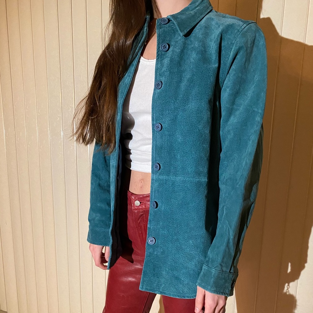🌐Vintage suede shirt jacket